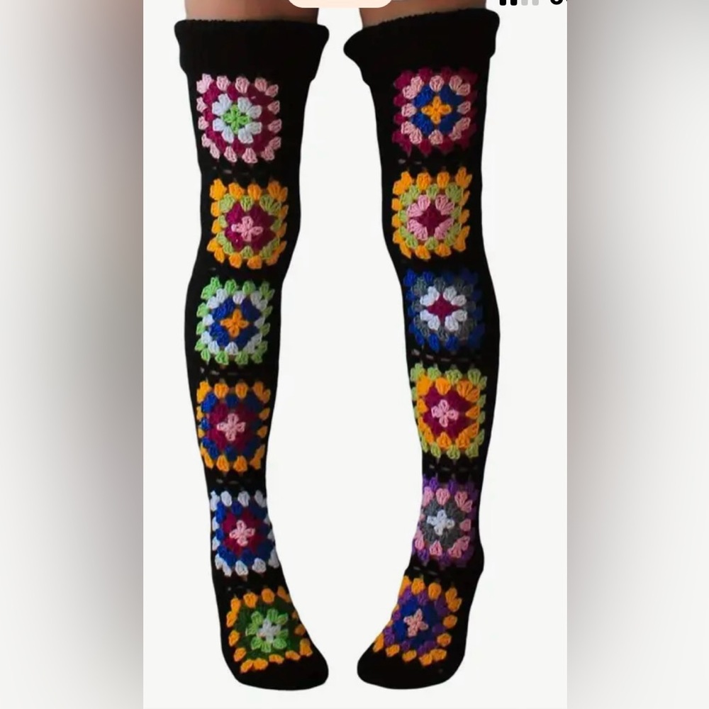 ⭐️⭐️GRANNY SQUARE OVER THE KNEE SOCKS